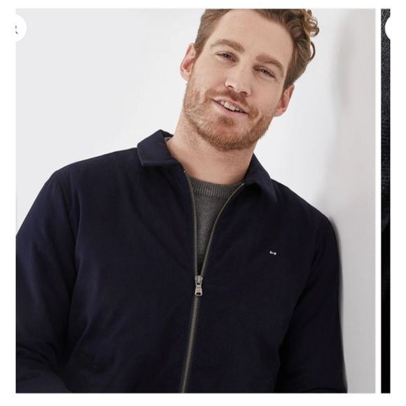 $395 Eden Park Paris Men’s Zip Through Bomber Coat Jacket Navy Quiet Luxury - Picture 2 of 15